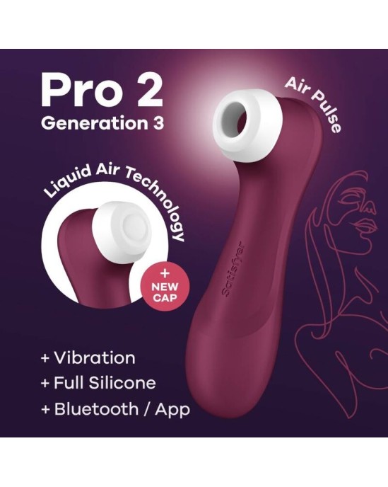 Satisfyer Connect Stimulātors ar aplikācijas vadību vīna sarkans