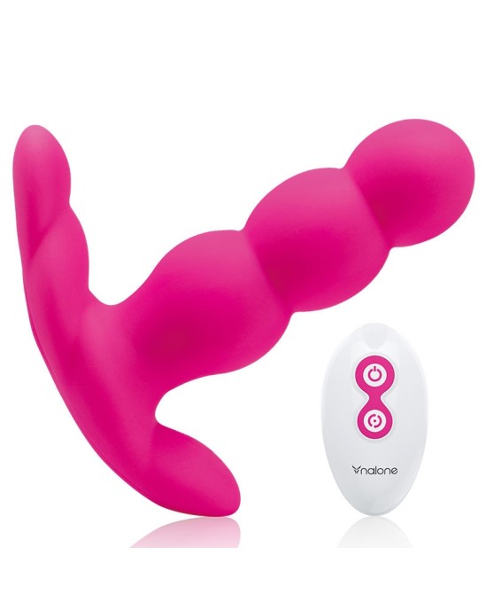 NALONE PEARL Anālais vibrators ar tālvadības pulti melnā krāsā