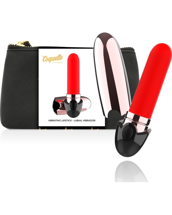 Coquette Toys COQUETTE CHIC DESIRE - ВИБРАТОР АККУМУЛЯТОРНАЯ ГУБНАЯ ПОМАДА ЧЕРНАЯ/ЗОЛОТАЯ