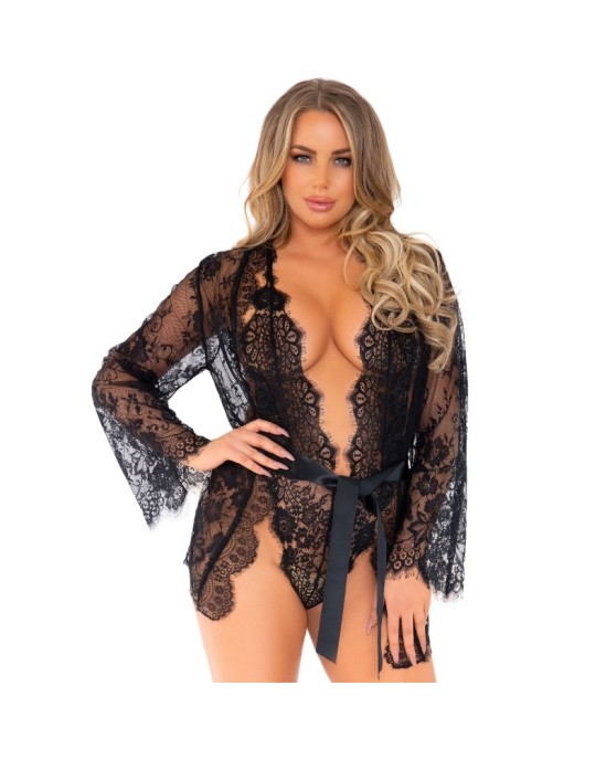 Leg Avenue Sets LEG AVENUE TEDDY AND ROBE SET L