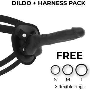 Cock Miller Strap-on biksītes ar silikona Dildo melns 19,5 CM