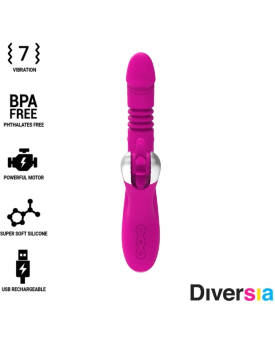 Diversia Vibrators ar klitora stimulātoru 24 CM