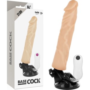 Basecock Reālistisks vibrators ar pulti 21 CM