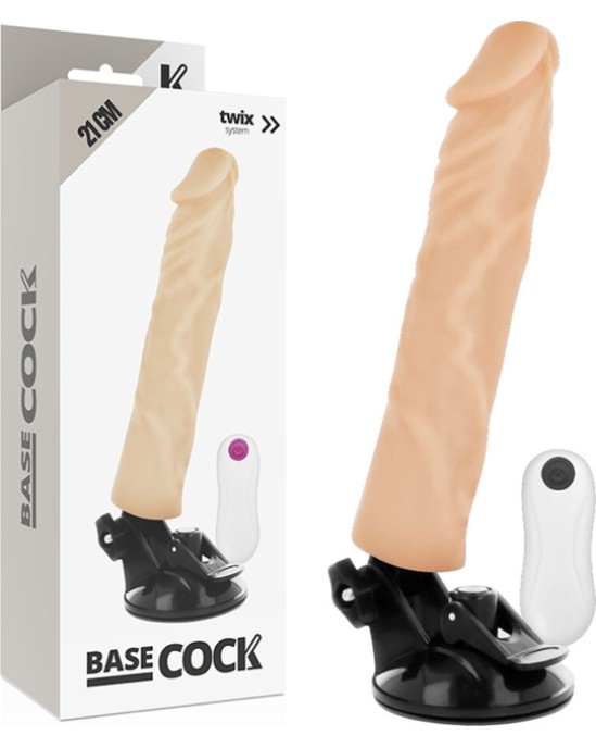 Basecock Reālistisks vibrators ar pulti 21 CM