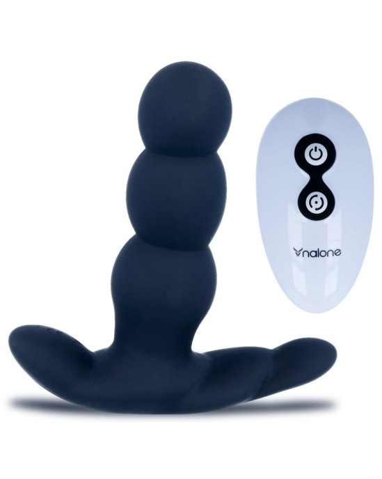 NALONE PEARL Anālais vibrators ar tālvadības pulti melnā krāsā