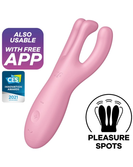 Satisfyer Connect SATISFYER THREESOME 4 ПРИЛОЖЕНИЕ ВИБРАТОР - РОЗОВЫЙ