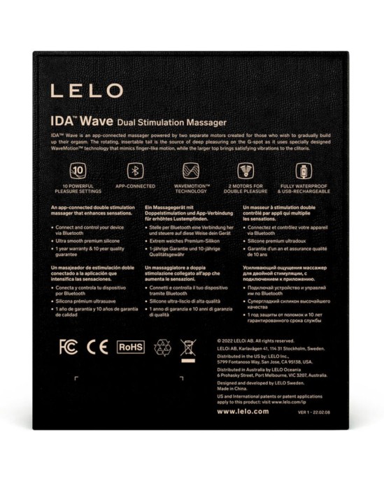 Lelo IDA WAVE COUPLES MASSAGER melns