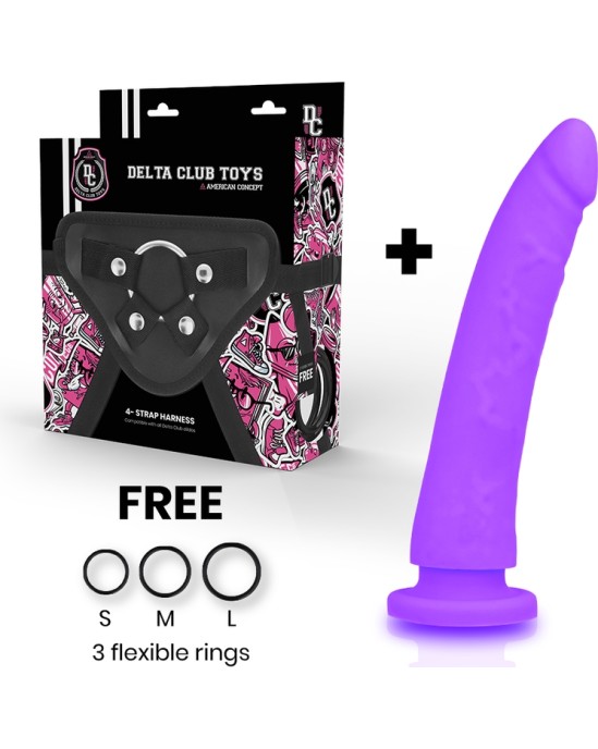 Deltaclub Strap-on biksītes ar silikona Dildo violets 20 X 4 CM