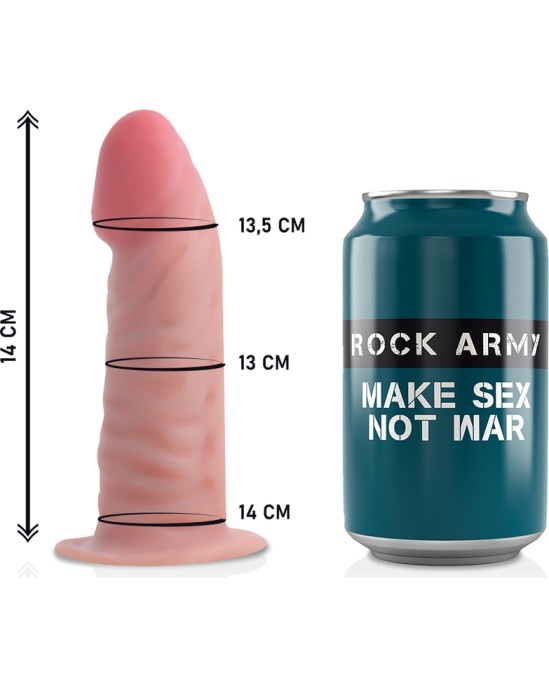 Rock Army - HARNESS + DUAL DENSITY TIGER REALISTIC Dildo 14CM