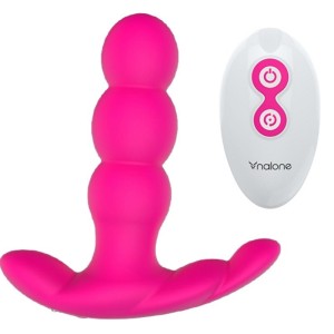 NALONE PEARL Anālais vibrators ar tālvadības pulti melnā krāsā