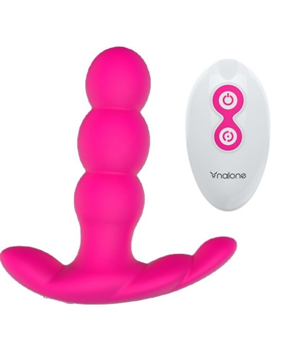 NALONE PEARL Anālais vibrators ar tālvadības pulti melnā krāsā