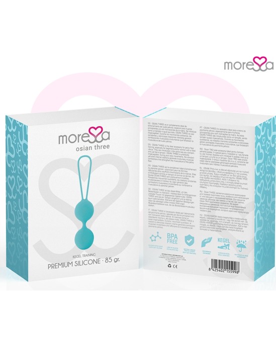 Moressa Silikona vaginālās bumbiņas tirkīza