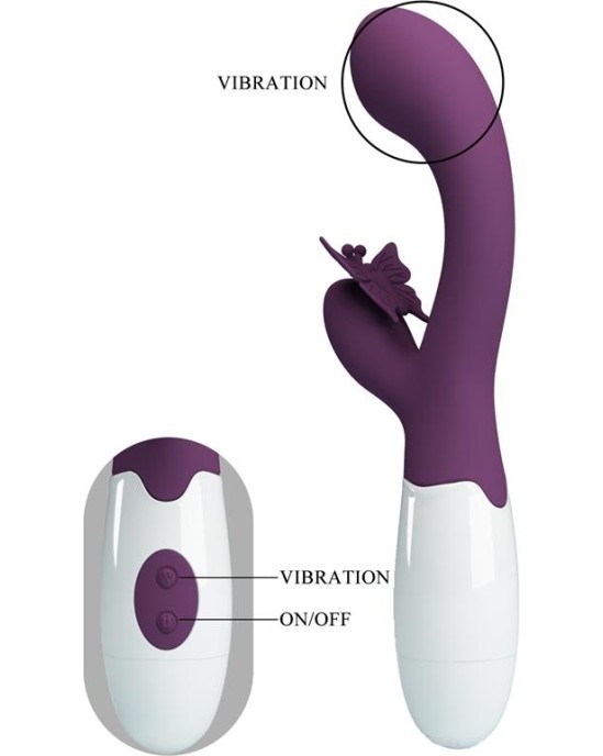 Prettylove Vibrator Butterfly Kiss 30 functions Purple