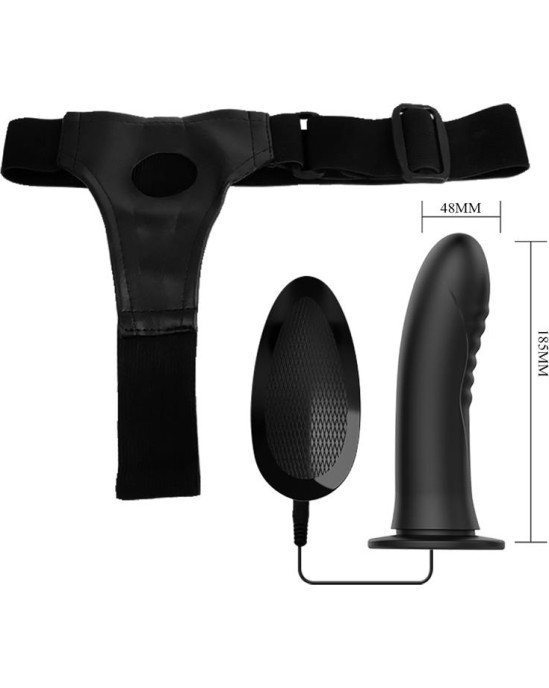 Prettylove Myron Strap-On with Vibrating Dildo 7.2