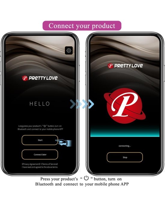 Prettylove August Vibrador de Parejas App Remote Lila CL12