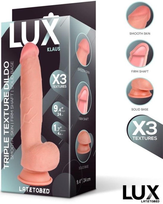 LUX Klaus Triple Density Dildo with Balls 9.4