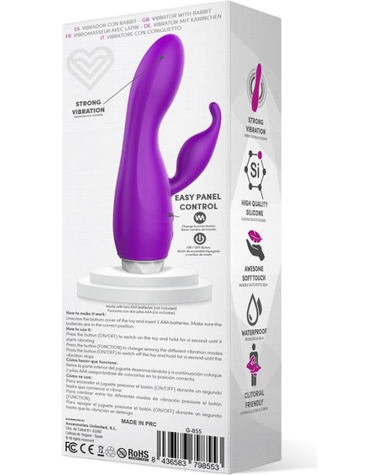 Latetobed Couby Silicone Rabbit Purple Vibrator