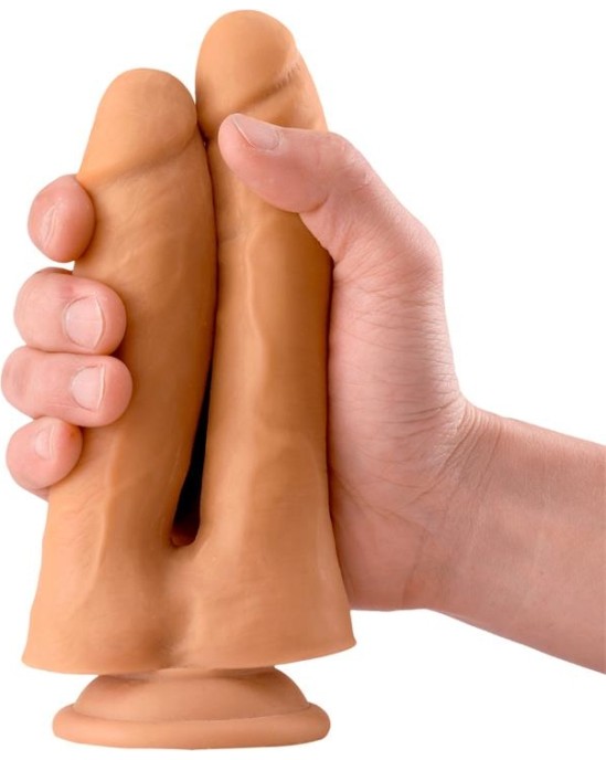 Max & Co Twin Double Realistic Dildo 7.1 Flesh