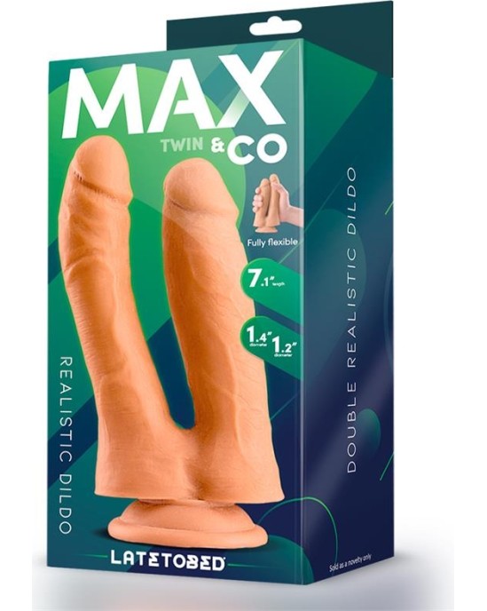 Max & Co Twin Double Realistic Dildo 7.1 Flesh