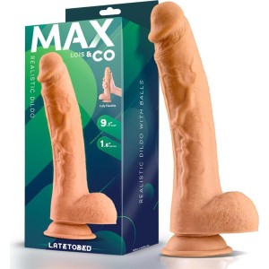 Max & Co Lois Realistic Dildo with Testicles 9.1 Flesh