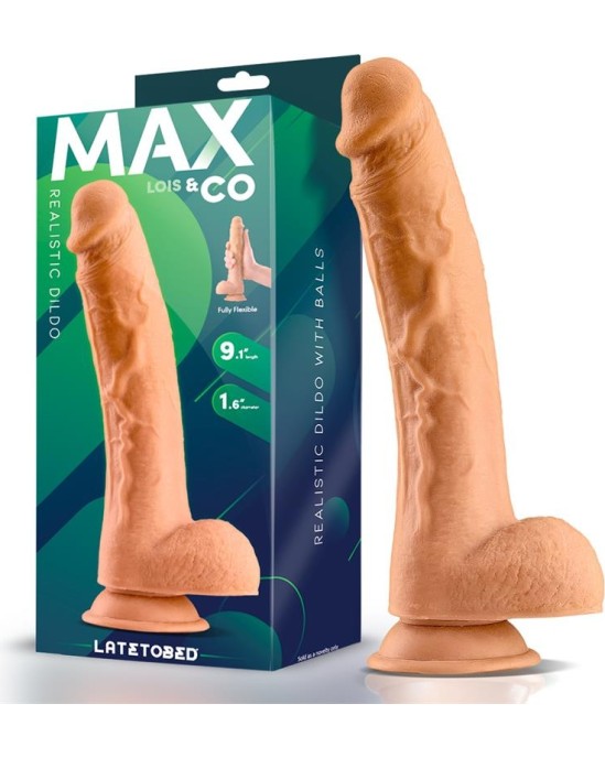 Max & Co Lois Realistic Dildo with Testicles 9.1 Flesh