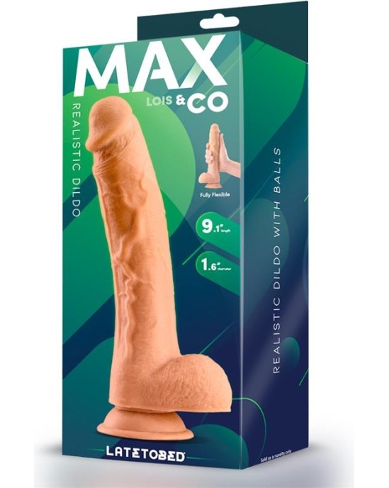 Max & Co Lois Realistic Dildo with Testicles 9.1 Flesh