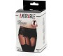Amorable Garter Belt with Thong and Stockings Black