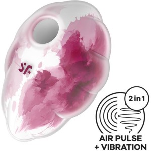 Satisfyer Cloud Dancer Clit Sucker and Vibe Red Print