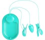 Prettylove Surprise Box Vibrating Egg with Electric Shock Nipple Clamps Blue