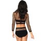 Leg Avenue Sets LEG AVENUE - 2 PIECES SET NET LONG SLEEVED TOP AND HIGH WAISTED ONE SIZE