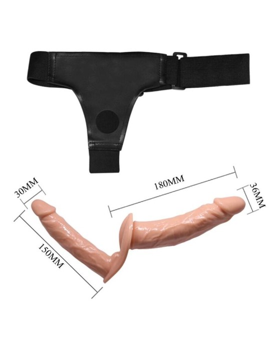 Baile Harness Collection Strap-on biksītes ar dubulto Dildo