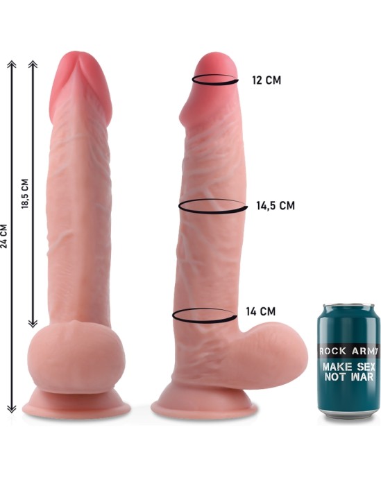 Rock Army Strap-on biksītes ar dubultā blīvuma Dildo 24CM