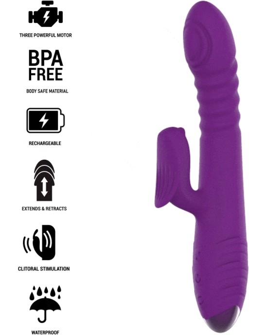 Intense Fun INTENSE - IGGY MULTIFUNCTION RECHARGEABLE VIBRATOR UP & DOWN WITH CLITORAL STIMULATOR violets