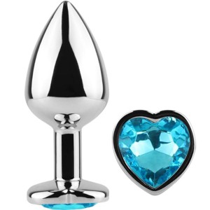 Secretplay Toys SECRET PLAY - METAL BUTT PLUG BLUE HEART SMALL SIZE 7 CM