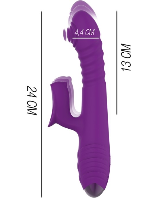 Intense Fun INTENSE - IGGY MULTIFUNCTION RECHARGEABLE VIBRATOR UP & DOWN WITH CLITORAL STIMULATOR violets