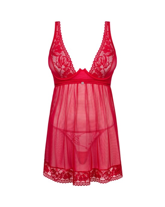 Obsessive Babydoll Naktskrekls ar stringa biksītēm sarkans M/L