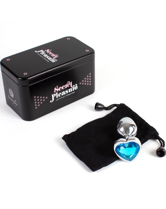 Secretplay Toys SECRET PLAY - METAL BUTT PLUG BLUE HEART SMALL SIZE 7 CM