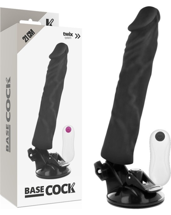 Basecock REALISTIC VIBRATOR REMOTE CONTROL BLACK 21 CM