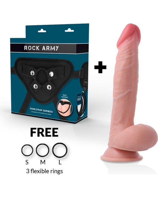 Rock Army Strap-on biksītes ar dubultā blīvuma Dildo 24CM