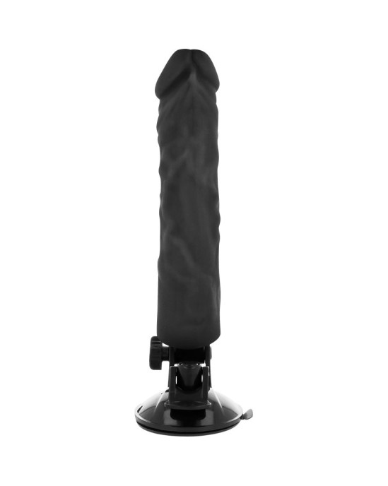 Basecock Reālistisks vibrators ar pulti melns 21 CM