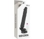 Basecock Reālistisks vibrators ar pulti melns 21 CM