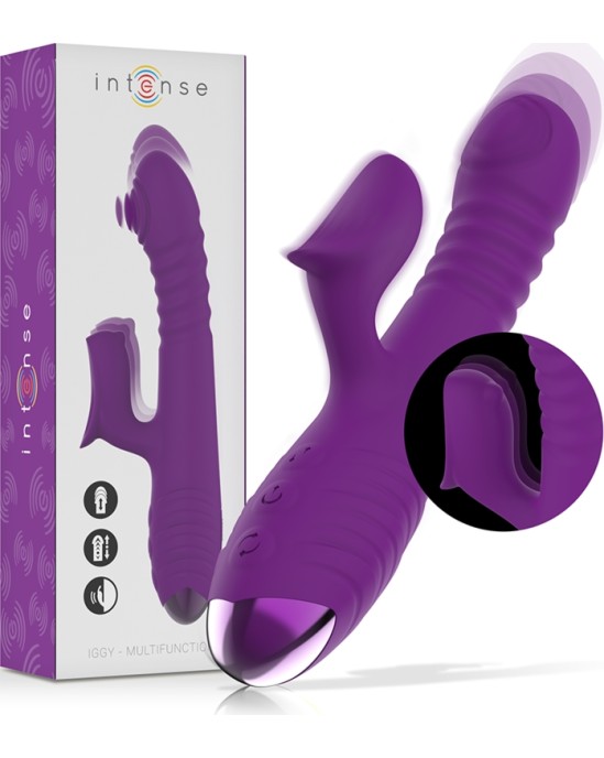 Intense Fun INTENSE - IGGY MULTIFUNCTION RECHARGEABLE VIBRATOR UP & DOWN WITH CLITORAL STIMULATOR violets