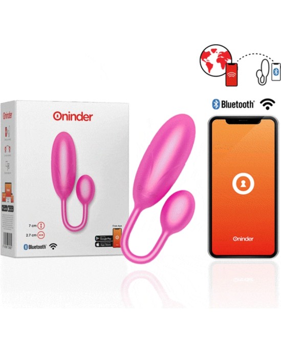 Oninder DENVER VIBRATING EGG rozā 7 X 2.7 CM FREE APP