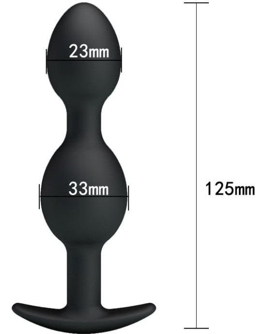 Prettylove Pretty Love Silicone Anal Balls Black