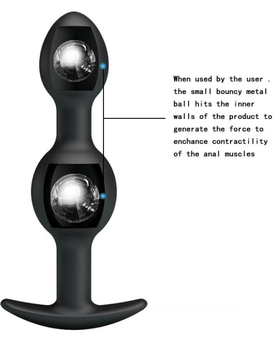 Prettylove Pretty Love Silicone Anal Balls Black