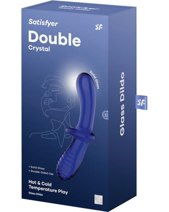 Satisfyer Stiulator Double Crystal Hot and Cold Blue