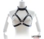 Latetobed Bdsm Line Bondage Harness with Open Cups and Chains