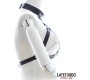 Latetobed Bdsm Line Bondage Harness with Open Cups and Chains