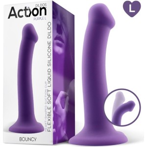 Action Bouncy Liquid Silicone Dildo Hiper Flexible 7.5 - 19 cm Size L Purple