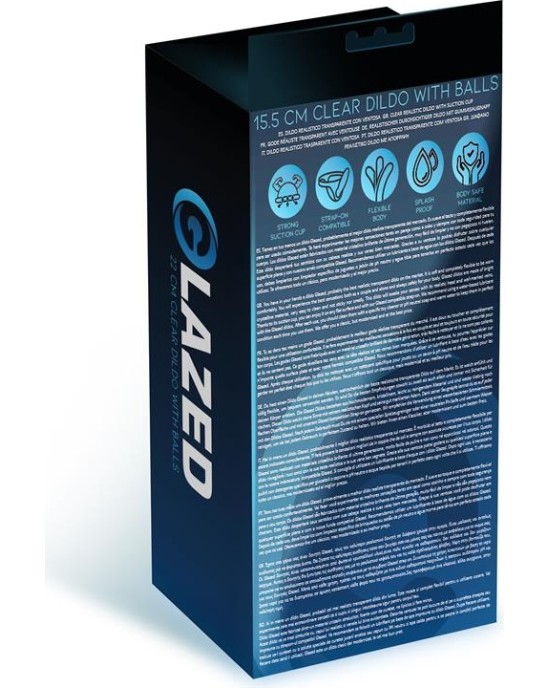 Glazed Realistic Dildo with Testicles Crystal Material 15,5 cm